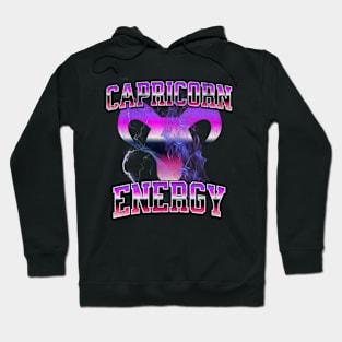 Capricorn Energy Retro Lightning Zodiac Sign Birthday Astrology Hoodie